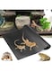 NALACAL Reptile Substrate Mat Carpet, Bearded Dragon Tank Accessories, Reptile Terrarium Carpet Substrate for Leopard Gecko, Lizard, Iguana, Snake, Non-Adhesive Reptile Habitat Bedding (Black 79inch)