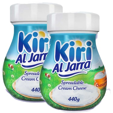 Kiri Al Jarra Spreadable Cream Cheese Jar, 440g Pack of 2