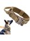 Aputue Dog Collar, Heavy Duty Metal Buckle Dog Collar with Handle for Dog Training, Quick Release Adjustable Thick Nylon Dog Collar for Small Medium Large Dogs (Brown)