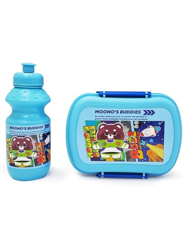 Eazy Kids Set of 2 Lunch Box &amp; Water Bottle Buddies Blue