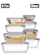 8 Pack Glass Food Storage Containers with Lids, Meal Prep Containers, Airtight Bento Boxes with Leak Proof Locking for Microwave, Oven, Freezer and Dishwasher, BPA Free