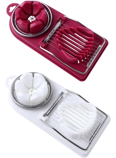 Pcs Egg Slicer for Hard Boiled Eggs, Multipurpose Boiled Egg Cutter, Strawberry Slicer, for Food Vegetable Fruit, Stainless Steel Wire, with 2 Slicing Styles