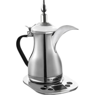 Electric Arabic Coffee Maker Dallah - 800ml Stainless Steel with Digital Control &amp; Keep Warm, Silver