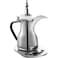 Electric Arabic Coffee Maker Dallah - 800ml Stainless Steel with Digital Control &amp; Keep Warm, Silver