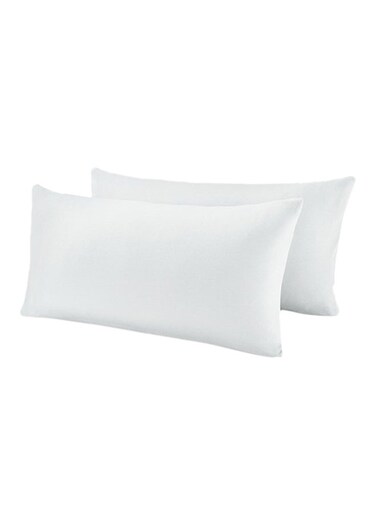Pack Of 2 Jersey Pillow Cover cotton White 80 x 40cm