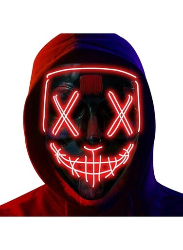Poptrend Halloween Mask LED Light up Mask Scary mask for Festival Cosplay Halloween Costume Masquerade Parties,Carnival,Gift