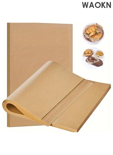100 rectangular parchment baking paper, silicone oil paper, oil proof paper, high temperature resistance, no curling or burning, healthy, safe and non-toxic, easy packaging, made of original wood pulp material baking paper.