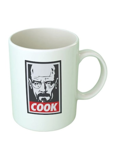 Cook Printed Coffee Mug White/Grey/Red