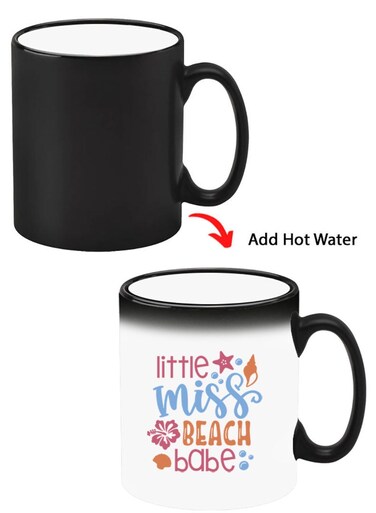 Color Changing Heat Sensitive Ceramic Mug, Image Revealed When HOT Liquid is Added! little miss beach babe