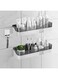 Aukomer Shower Caddy Bathroom Shower Shelves 2 Pcs: Adhesive Shower Organizer with Hook, No Drilling Dual-Layer Bathroom Wall Organizer, Upgraded Kitchen Storage Rustproof Storage Rack for Bathroom