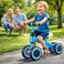 StarMarz Baby Balance Bike &ndash; 4-Wheel Toddler Training Bike for Indoor/Outdoor Riding, Soft Seat &amp; No-Pedal Design for Safe Learning &ndash; Lightweight Kids First Bike (1&ndash;3 Years) &ndash; Blue