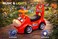 StarMarz Animal Ride-On Car &ndash; Cute Foot-to-Floor Baby Push Car with Fun Cartoon Face, Steering Wheel &amp; Backrest &ndash; Durable Indoor/Outdoor Ride-On Toy for Toddlers (1&ndash;4 Years) &ndash; Red