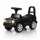 StarMarz Black Luxury Ride-On Jeep &ndash; Foot-to-Floor Baby Push Car with Steering Wheel, Backrest &amp; Smooth Wheels &ndash; Indoor/Outdoor Toddler Ride-On Toy (1&ndash;4 Years) &ndash; Black Edition