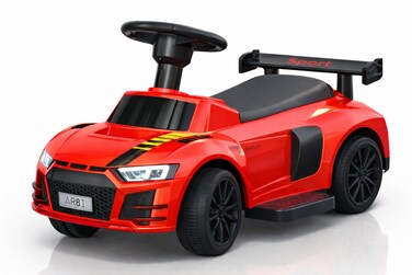 StarMarz Red Sports Ride-On Car &ndash; Foot-to-Floor Baby Push Car with Spoiler, Steering Wheel, Backrest &amp; Smooth Wheels &ndash; Indoor/Outdoor Toddler Ride-On Toy (1&ndash;4 Years) &ndash; Sport Edition