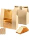 Pcs Kraft Paper Bread Bags, Brown Paper Lunch Bag, with Window, for Baked Food Packaging Storage Bakery Bags Sweet Bags, Label Seal Sticker Included, 32 X 21 X 10CM
