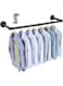 OROPY Industrial Pipe Clothing Rack 38.4", Heavy Duty Detachable Wall Mounted Clothes Rack Black Iron Garment Bar, Multi-purpose Hanging Rod for Closet Storage, Black (Two Base)