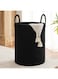 TECHMILLY Black Woven Rope Laundry Basket , 58L Baby Nursery Hamper for Clothes Blanket Storage, Large Tall Laundry Hamper for College Dorm, Bedroom, Living Room