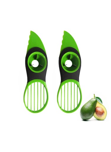 2 Pcs Avocado Chopper Multifunctional Fruit Cutter Peeler Core Remover 3-in-1 Avocado Slicer Tool for Fruit Kiwi Mango Kitchen Tool