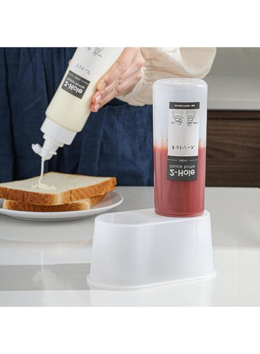 Condiment Squeeze Bottles, Clear BPA Free Commercial Condiment Set, Multipurpose 11.5oz Sauce Bottles for Ketchup, Dressing, 340ML