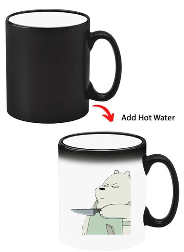 Color Changing Heat Sensitive Ceramic Mug, Image Revealed When HOT Liquid is Added! Dont touch my Bag