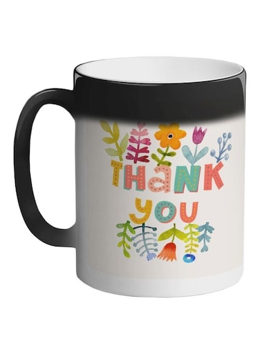 Thank You Printed Magic Coffee Mug Black 325ml