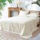 3 Piece 60% Rayon Derived from Bamboo 40% Polyester Cooling Twin Size Bedding Sheet Set, Luxury Silky Soft Breathable for Hot Sleeper, Includes 1 Fitted Sheet (100 cm x 190 cm) with 40 cm deep pocket,1 Flat Sheet (165 cm x 255 cm) and 1 Standard Pillowcase (50cm x 75cm), Cream