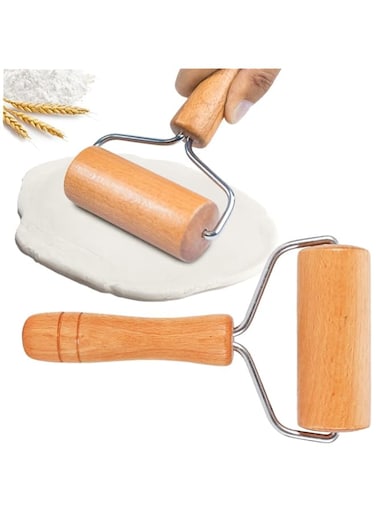 YHRY Small Rolling Pin, Wooden Dough Roller, Non Stick Pizza Roller, Dough Baker Roller Set, Natural and Healthy, Easy to Hold, Easy to Store and Clean, for Home Kitchen Baking Cooking (Type 1)