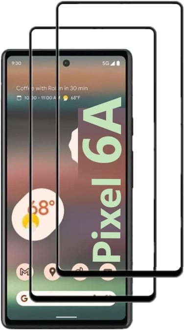 for Google Pixel 6a Black Silk Screen Protector, [2PACK] Full Coverage Anti-stratch Easy Installation Screen Tempered Glass Protective Film for Google Pixel 6a Phone (6.1&rdquo;) 2022