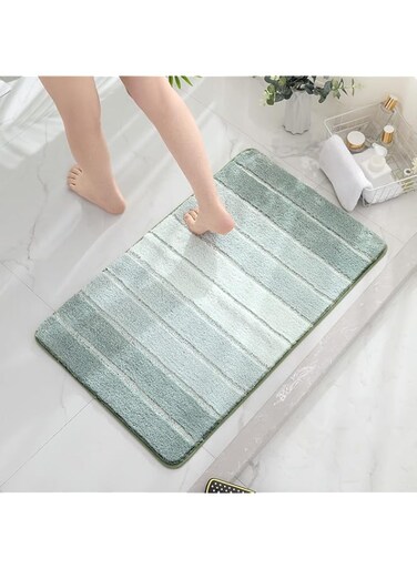 SYOSI Non Slip Bathroom Rug - Quick-Drying Microfibre Shower Mats for Bathroom, Toilet, Bath Tub, Jacuzzi - Soft Absorbent Bath Mat &amp; Floor Rugs for Shower, Kitchen-Machine-Washable - 17x24,Green