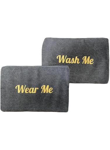 Travel Fanatics Canvas Laundry Bag -Two-Sided Dirty Clothes Bag For Traveling - Washable Laundry Bag with Clean and Dirty Sides - Wash Me &amp; Wear Me - Black