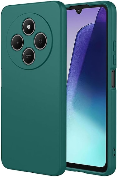 Case for Xiaomi Redmi 14C / Poco C75 Cover, Liquid Gel Rubber Bumper Case with Soft Microfiber Lining Cushion Slim Hard Shell Shockproof Protective Cover for Xiaomi Redmi 14C / Poco C75 (Green)