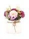 Hisow Fake Hydrangeas with Pot, Mini Hydrangea Artificial Flowers Artificial Plant in Ceramic Vase for Office Desktop Decorations (White)