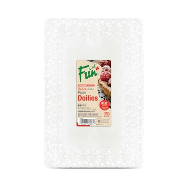 Fun Festive Rectangular Paper Doilies White 8x12inch