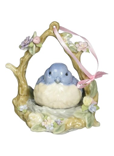CG Cosmos SB49057 Fine Porcelain Blue Bird Ornament Musical Figurine, 4-Inch