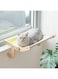 MEWOOFUN Cat Window Perch Lounge Mount Hammock Window Seat Bed Shelves for Indoor Cats No Drilling No Suction Cup (Yellow/Grey)