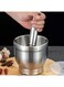 Stainless Steel Mortar and Pestle, 5-Inch Polished Food Crusher with Lid, Heavy Duty Pill Crusher, Spice Grinder, Herb Crusher (Improved Performance)