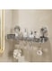 Inline Suction Cup Shelf, Shelf With Hooks, Suitable For Bathroom Toilet Toilet Hand Washing Sink, Toilet On The Hole-Free Wall Wall Hanging (Transparent Grey)