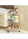 U-HOOME 3-Tier Clear Bathroom Storage Cart with Wheels, Modern Style Corner Shelf Organizer, Shower Caddy