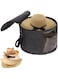 LITLANDSTAR Large Hat Boxes with Lid, 45 cm &times; 30 cm Foldable Round Felt Hat Storage Box with Handles and Shoulder Strap for Carrying and Storing Various Types of Hats, Dark Grey