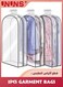3-Piece Garment Bags,Clear Clothes Dust Cover With Zipper,40" Suit Bags For Closet Storage Hanging Clothes,Shirts,Coats,Dresses