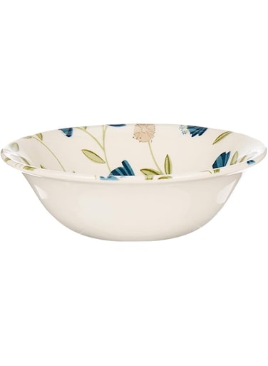 Claytan Elegant Floral 1pc Multicolor Round Earthenware