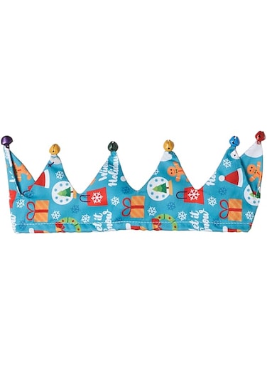 OHANA XMAS Festive Scarf with bells and Cute Christmas motifs for Pets, Cats, Dogs, Rabbit Costumes - BLUE
