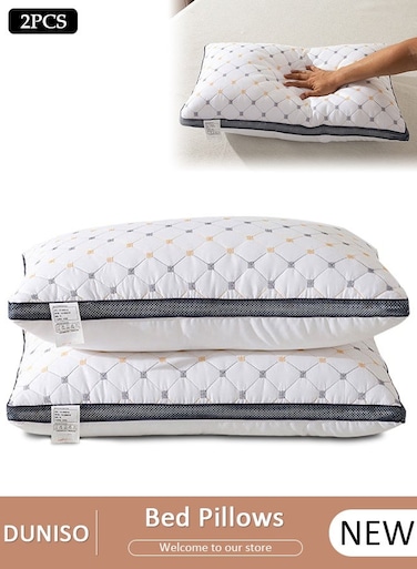 Simple and Fashion Starry Sky Quilted Bed Pillows Comfortable Super Soft Fluffy Filled Pillows with Double-sides for Sleeping for Sofa,Bed,Hotel (2 Pack)