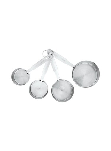 Metal Measuring Cups, 4 Piece Corrosion-Resistant All Clad Measuring Cups - Engraved Measurements, Lightweight, Stainless Steel Professional Measuring Cups, Includes Ring, For Cooking