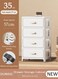 4 Layers Drawer Storage Cabinet Drawer Plastic Containers Box with Wheels 35CM Wide Slit Cabinet Drawer Unit Multipurpose Drawer Storage Organizer for Kitchen Bedroom Bathroom and Living Room