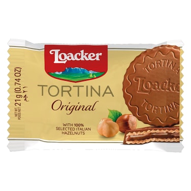 Loacker Tortina Original with Italian Hazelnut Biscuits, 21g
