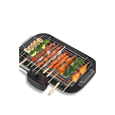 Electric Barbecue Grill &ndash; Adjustable Heat, Detachable Tray &amp; Non-Stick Steel BBQ Rack