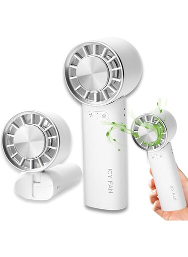 AYEBIA Portable Fan, Summer Release/Cooling Sensation/Folding Handy Fan Cooling Plate Neck Fan Powerful, Small, Handheld Fan, 4 Levels of Air Flow Adjustment, 3,000 mAh, Large Capacity, Up to 15 Hours