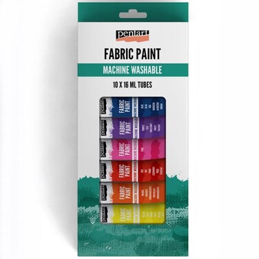 PENTART FABRIC PAINT MACHINE WASHABLE 10X16ML TUBES