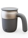Stirring Mug with Magnetic Rotor, Self-Stirring Mug With Lid, Stainless Steel, Rechargeable Auto Magnetic Mug, Automatic Stirring, 450ml Capacity For All Beverages, USB-C Charging Port, Durable Stainless Steel - Grey